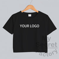 Crop Top Model Fitted Logo/Text T-shirt