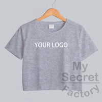 Crop Top Model Fitted Logo/Text T-shirt