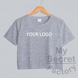 Crop Top Model Fitted Logo/Text T-shirt