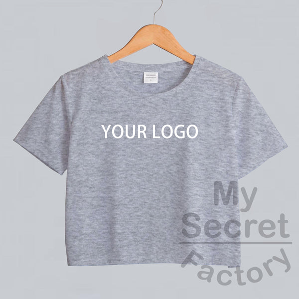 Crop Top Model Fitted Logo/Text T-shirt