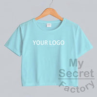 Crop Top Model Fitted Logo/Text T-shirt