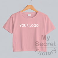 Crop Top Model Fitted Logo/Text T-shirt