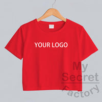 Crop Top Model Fitted Logo/Text T-shirt