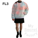 Reversible Flannel Super Soft Tie Dye Sweatshirts Crew Neck Double Layer