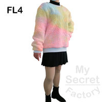 Reversible Flannel Super Soft Tie Dye Sweatshirts Crew Neck Double Layer