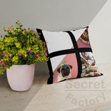 Photo 4 Collage Cushion Cover with Zipper Woven Fabric