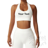 Halter Neck Yoga Bra Running Sports Outside Wear Fitness Top Women