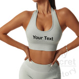 Halter Neck Yoga Bra Running Sports Outside Wear Fitness Top Women